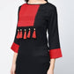 Aniyah Rayon Color Block Black Latest Straight Kurta With Tassels (AN-109K) - Swadesiicart