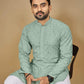 Anaita Sea_Green Embroidered Rayon Straight Kurta