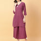 Joban Fashion Purple Cotton Khatha & Hand Work Co-ord Set - Swadesiicart