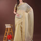 Shree Shyam Fashion Elegant Light Yellow Organza Saree with Zari Border | Lightweight Transparent Saree with Blouse Piece for Festive & Daily Wear