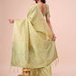 Shree Shyam Fashion Light Green Organza Saree - Ethereal Sophistication in Every Fold