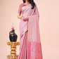 Shree Shyam Fashion Pink Organza Saree - Ethereal Sophistication in Every Fold