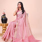 Shree Shyam Fashion Pink Organza Saree - Ethereal Sophistication in Every Fold