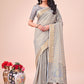 Shree Shyam Fashion Light Grey Organza Saree - Ethereal Sophistication in Every Fold