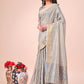 Shree Shyam Fashion Light Grey Organza Saree - Ethereal Sophistication in Every Fold