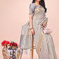 Shree Shyam Fashion Light Grey Organza Saree - Ethereal Sophistication in Every Fold