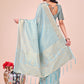Shree Shyam Fashion Light Blue Organza Saree - Ethereal Sophistication in Every Fold