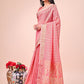 Shree Shyam Fashion Light Peach Organza Saree - Ethereal Sophistication in Every Fold