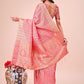 Shree Shyam Fashion Light Peach Organza Saree - Ethereal Sophistication in Every Fold