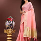 Shree Shyam Fashion Pink Cotton Woven Zari Work Traditional Tassel Saree