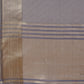 Shree Shyam Fashion Graceful Grey Organza Saree with Rich Golden Zari Border | Elegant Party Wear Saree with Blouse Piece