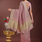 Shree Shyam Fashion Magenta Organza Saree with Golden Zari Border | Elegant Soft Lightweight Party Wear Saree with Blouse