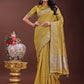 Shree Shyam Fashion Mustard Organza Saree with Golden Zari Border | Elegant Soft Lightweight Party Wear Saree with Blouse