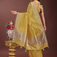 Shree Shyam Fashion Mustard Organza Saree with Golden Zari Border | Elegant Soft Lightweight Party Wear Saree with Blouse