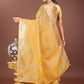 Shree Shyam Fashion Elegant Yellow Linen Saree with Golden Zari Border & Rich Pallu | Soft Drape | Festive & Office Wear