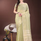 Shree Shyam Fashion Elegant Light Green Organza Saree with Golden Zari Border & Designer Tassels | Lightweight Partywear Saree