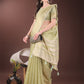 Shree Shyam Fashion Elegant Light Green Organza Saree with Golden Zari Border & Designer Tassels | Lightweight Partywear Saree