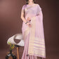 Shree Shyam Fashion Elegant Pink Organza Saree with Golden Zari Border & Designer Tassels | Lightweight Partywear Saree