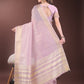 Shree Shyam Fashion Elegant Pink Organza Saree with Golden Zari Border & Designer Tassels | Lightweight Partywear Saree