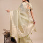 Shree Shyam Fashion Light Green Organza Woven Zari Work Traditional Tassel Saree