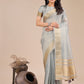 Shree Shyam Fashion Sky Blue Organza Woven Zari Work Traditional Tassel Saree