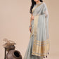 Shree Shyam Fashion Sky Blue Organza Woven Zari Work Traditional Tassel Saree