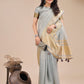 Shree Shyam Fashion Sky Blue Organza Woven Zari Work Traditional Tassel Saree