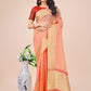 Shree Shyam Fashion Peach Gold Organza Silk Saree - Lightweight Luxury for Your Ethnic Moments