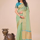 Shree Shyam Fashion Green Gold Organza Silk Saree - Lightweight Luxury for Your Ethnic Moments