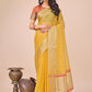Shree Shyam Fashion Yellow Gold Organza Silk Saree - Lightweight Luxury for Your Ethnic Moments