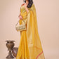 Shree Shyam Fashion Yellow Gold Organza Silk Saree - Lightweight Luxury for Your Ethnic Moments