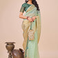 Shree Shyam Fashion Olive Green Gold Organza Silk Saree - Lightweight Luxury for Your Ethnic Moments