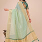 Shree Shyam Fashion Olive Green Gold Organza Silk Saree - Lightweight Luxury for Your Ethnic Moments