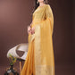 Shree Shyam Fashion Elegant Gold Mustard Organza Saree with Zari Border | Party Wear Lightweight Saree with Blouse for Women
