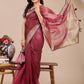 Shree Shyam Fashion Magenta Organza Woven Zari Work Traditional Tassel Saree
