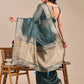 Shree Shyam Fashion Dark Green Organza Woven Zari Work Traditional Tassel Saree