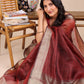Shree Shyam Fashion Maroon Organza Woven Zari Work Traditional Tassel Saree