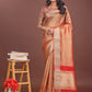 Shree Shyam Fashion Elegant Orange & Red Organza Saree with Rich Zari Border & Pallu Tassels | Premium Partywear Saree for Women