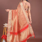 Shree Shyam Fashion Elegant Orange & Red Organza Saree with Rich Zari Border & Pallu Tassels | Premium Partywear Saree for Women