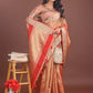 Shree Shyam Fashion Elegant Orange & Red Organza Saree with Rich Zari Border & Pallu Tassels | Premium Partywear Saree for Women