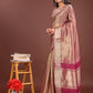Shree Shyam Fashion Elegant Light Pink & Magenta Organza Saree with Rich Zari Border & Pallu Tassels | Premium Partywear Saree for Women