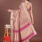 Shree Shyam Fashion Elegant Light Pink & Magenta Organza Saree with Rich Zari Border & Pallu Tassels | Premium Partywear Saree for Women