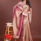Shree Shyam Fashion Elegant Light Pink & Magenta Organza Saree with Rich Zari Border & Pallu Tassels | Premium Partywear Saree for Women