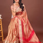 Shree Shyam Fashion Elegant Orange & Pink Organza Saree with Rich Zari Border & Pallu Tassels | Premium Partywear Saree for Women