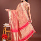 Shree Shyam Fashion Elegant Orange & Pink Organza Saree with Rich Zari Border & Pallu Tassels | Premium Partywear Saree for Women
