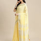 Shree Shyam Fashion Elegant Yellow Woven Linen Saree with Contrast Zari Border & Tassels - Soft & Breathable Party Wear