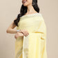 Shree Shyam Fashion Elegant Yellow Woven Linen Saree with Contrast Zari Border & Tassels - Soft & Breathable Party Wear