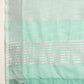 Shree Shyam Fashion Elegant Turquoise Woven Linen Saree with Contrast Zari Border & Tassels - Soft & Breathable Party Wear