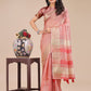 Shree Shyam Fashion Peach Organza Woven Zari Work Traditional Tassel Saree