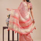 Shree Shyam Fashion Peach Organza Woven Zari Work Traditional Tassel Saree